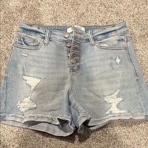 Judy Blue Light Blue Distressed Jean Shorts